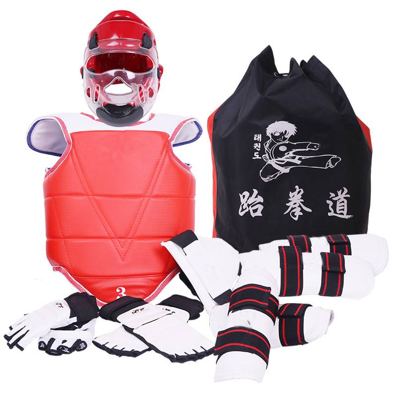 Eight sets of taekwondo protection for children, five coats of training helmets for adults in combat