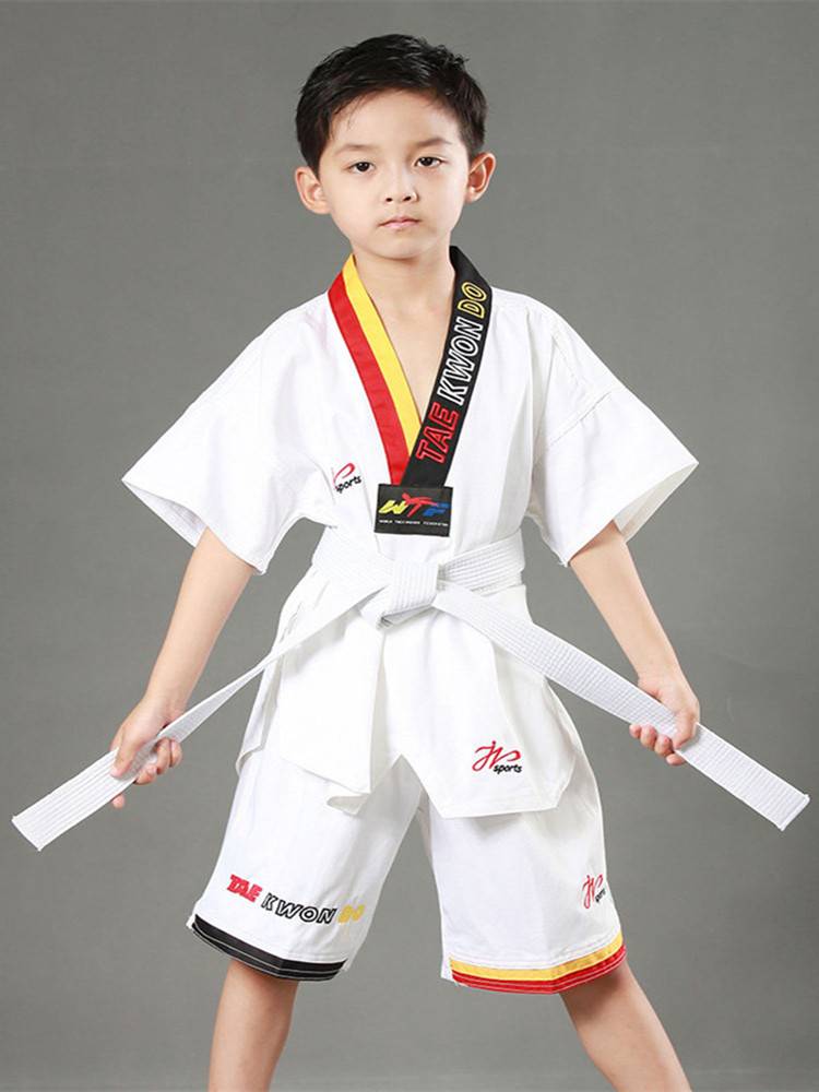 2.2 meters of Taekwondo Tourives with red and yellow green lathes taekwondo test -grade belt grade black belt embroidered characters custom children