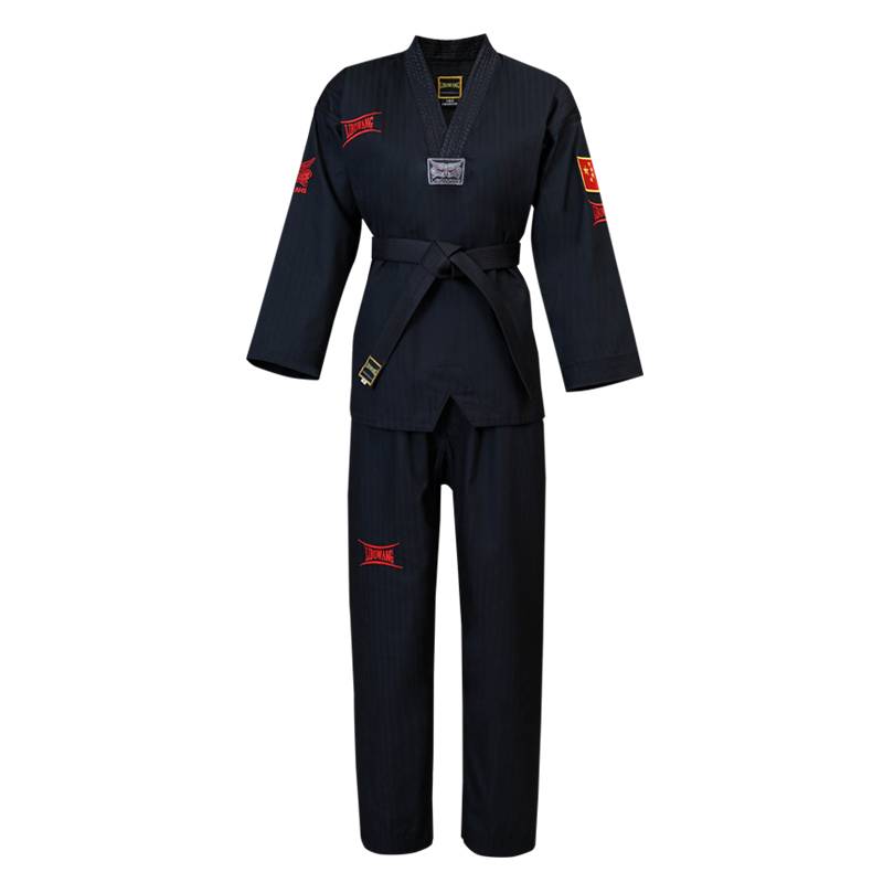 Lier Wang adult children Taekwondo clothing trainer master service manufacturer direct selling black embroidered dragon products