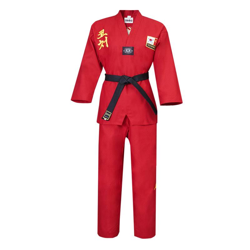 Lie Kou Wang Black Taekwondo clothing men's and women's adult coach clothes museum custom embroidery dragon taekwondo coach service
