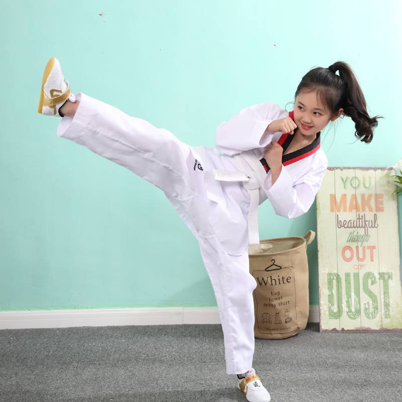 Spring and summer adult children, taekwondo clothing long -sleeved short -sleeved pure cotton men and women Taekwondo clothing training clothes free shipping