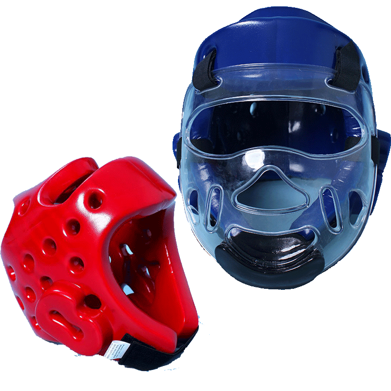 Tekwondo protection helmets for adults and children can be removed from the protective mask