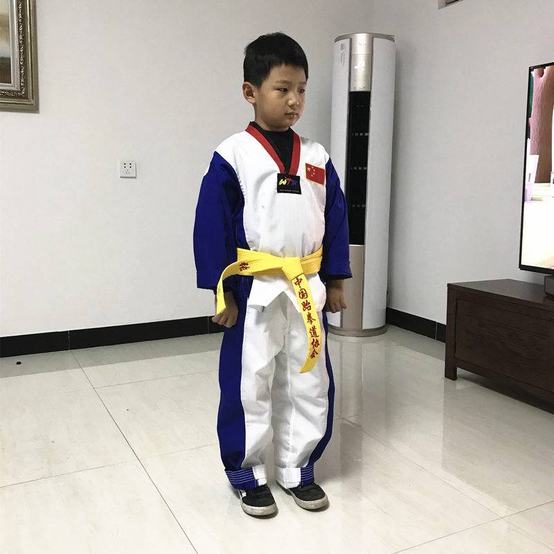Customized children's adult long -sleeved red and white stitching taekwondo tado tado or blue -white stitching taekwondo tado