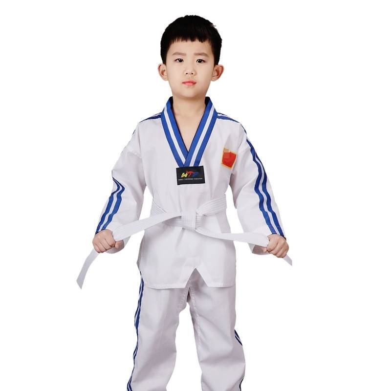 Taekwondo wears pants for boys and girls, first-school long-sleeved short sleeves, training in adult troupe
