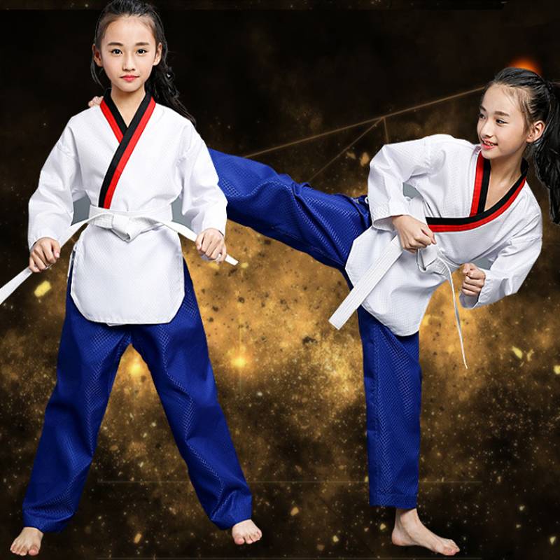 Taekwondo training for adult children, male and female, short-sleeved cotton-sleeved kyoto garment factory