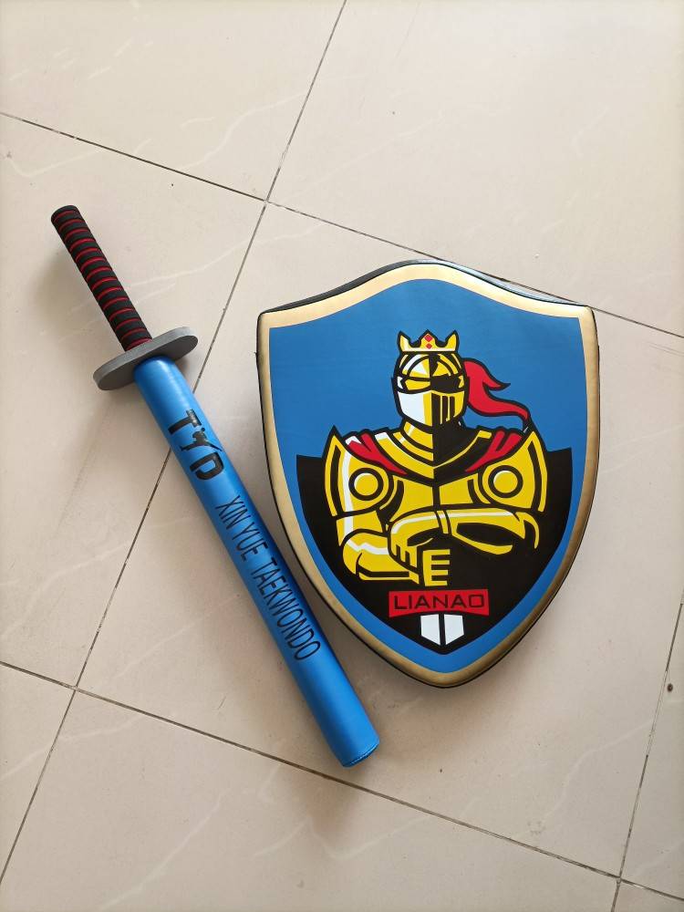 Tekwondo Knight Shield Reaction Baton Child Trained Helmet with Sponge Shield Sticks