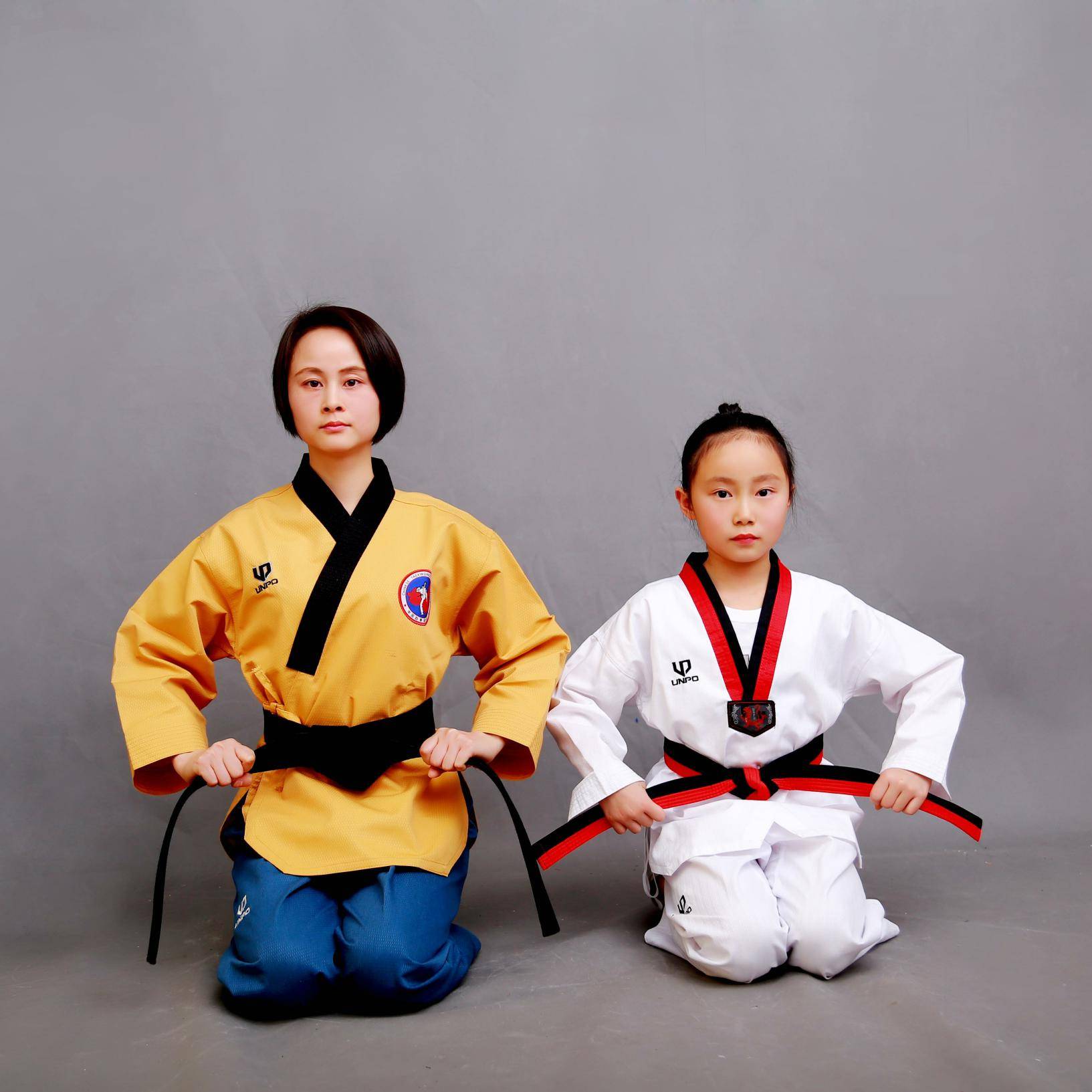 Youbon brand student children Taekwondo clothing high -end custom design printing embroidered school training participation performance