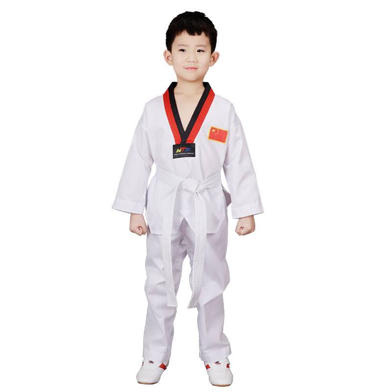 Children Taekwondo training clothing summer long -sleeved short -sleeved male and female beginners professional Taekwondo performance can be customized