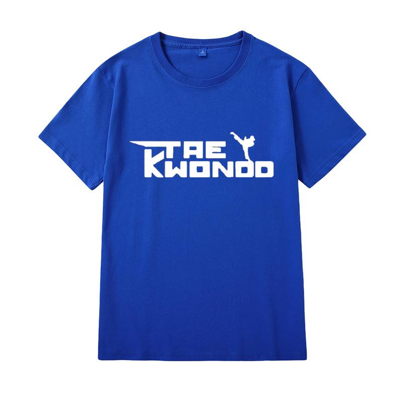 New cotton taekwondo T -shirt custom children adult summer short -sleeved Taekwondo martial arts combat training suit