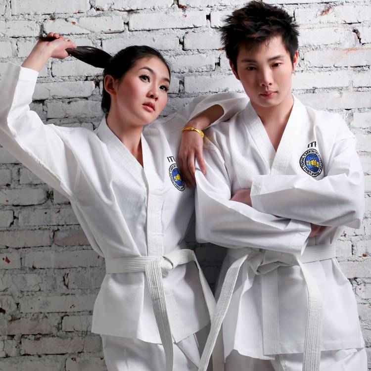 Tianquan adult children Taekwondo clothing ITF Taekwondo clothing whole cotton polyester cotton taekwondo tadpole road full embroidery