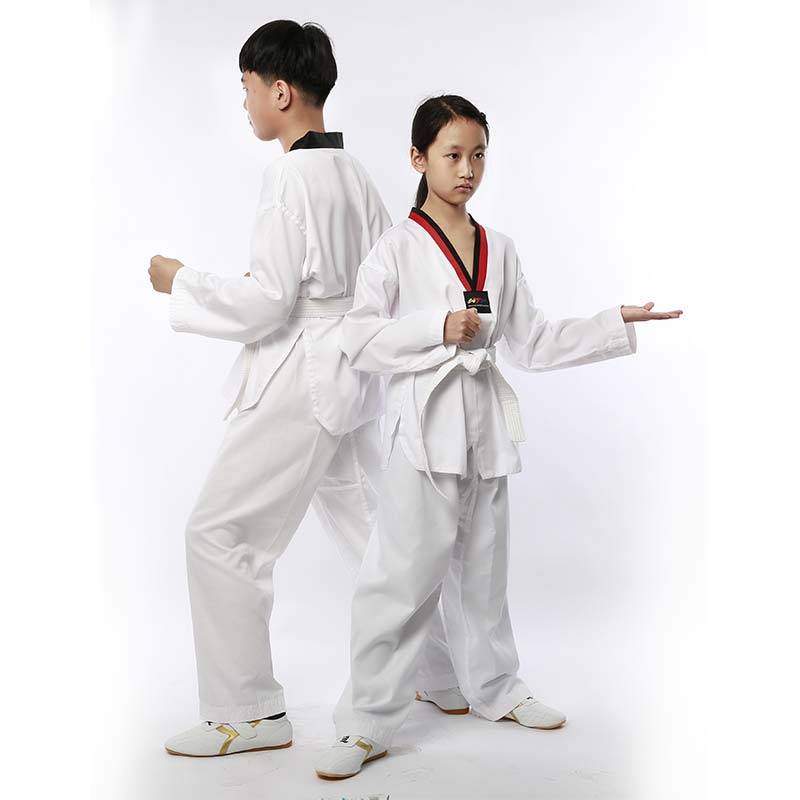 Pure cotton taekwondo clothing Children's training service Beginner clothes, adult college students, male and female long -sleeved short -sleeved short -sleeved, customized