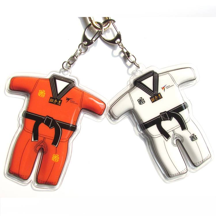 Hot -selling Taekwondo keychain jewelry jewelry, goblin clothing hanging jewelry, commemorative gift gift custom print word
