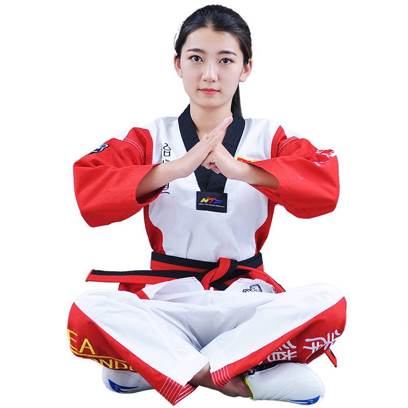 Taekwondo wears long sleeves for boys and girls and adult colored taekwondo dress training costumes