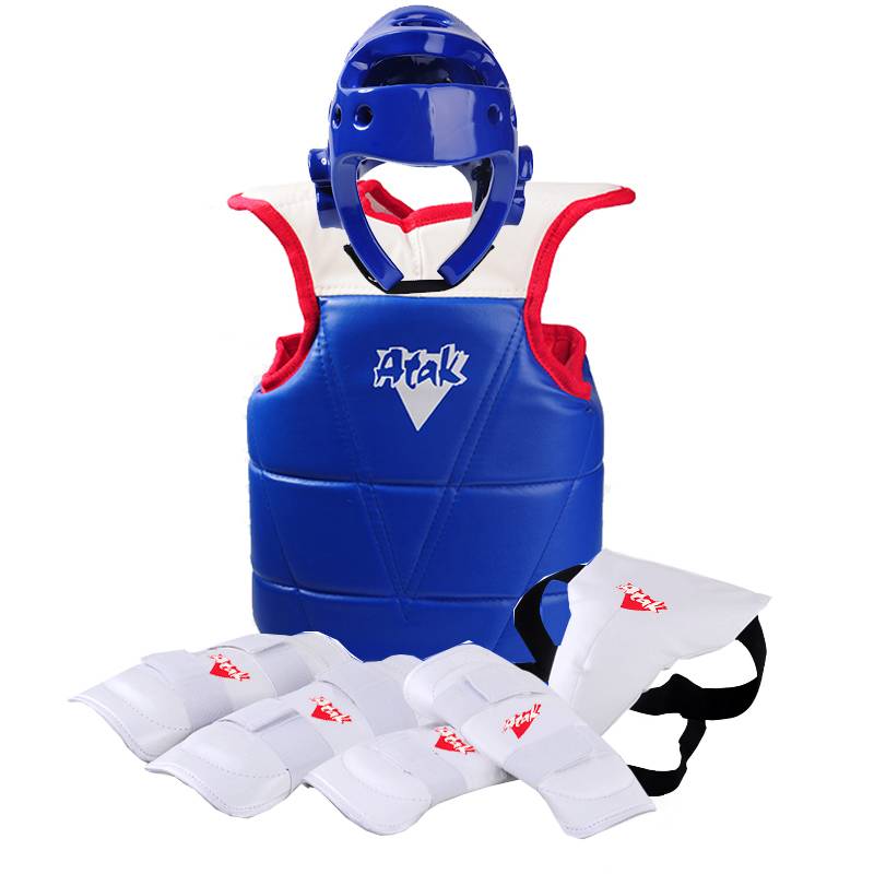Factory price direct selling Atak Taekwondo Protective Adult Children with Thickening Rapid Helmet 5 -piece Protective Package