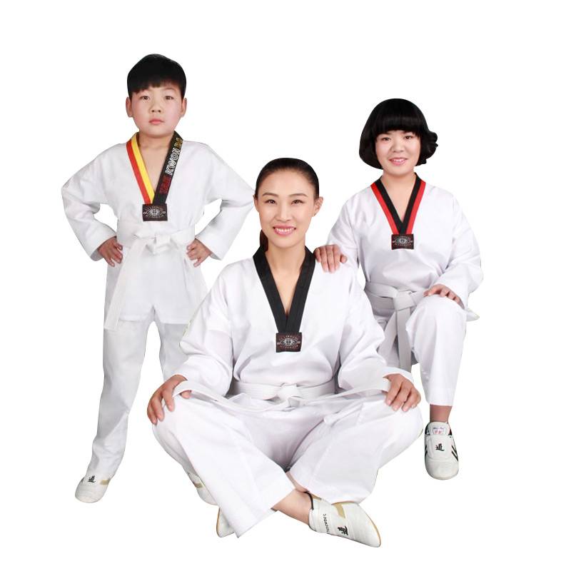 New children's cotton cotton cotton polyester cotton taekwondo clothing long -sleeved short -sleeved men and women taekwondo pants can be printed with logo