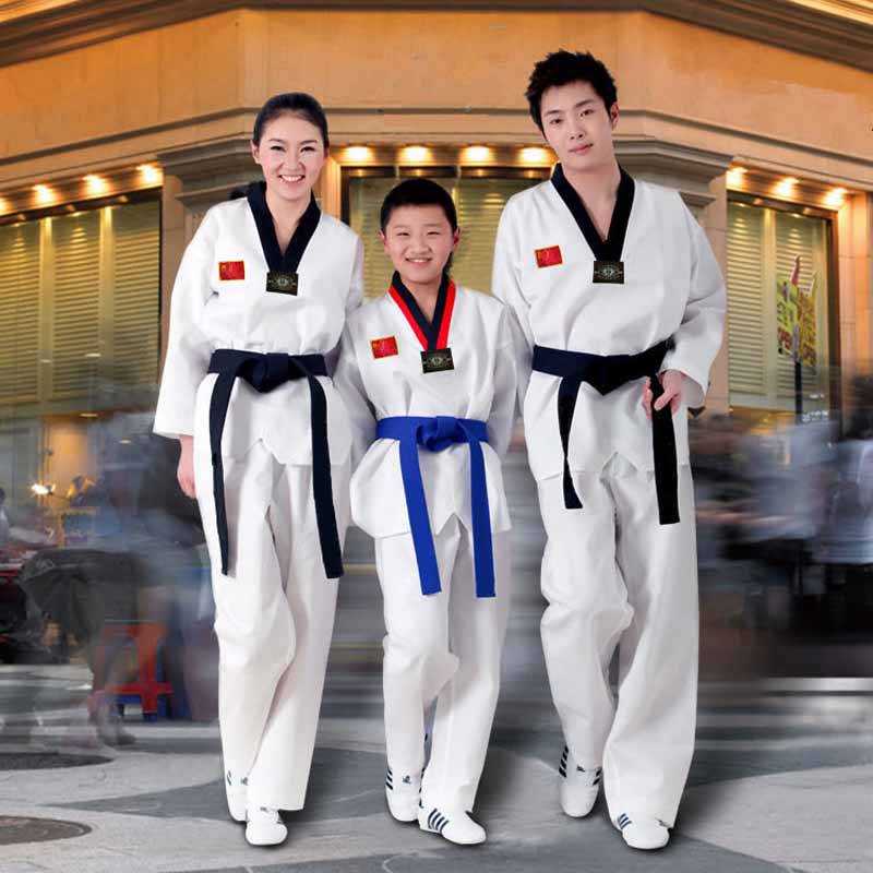 Pure cotton Taekwondo clothing Children's long -sleeved short -sleeved clothing adult boys winter Taekwondo clothing junior taeko suit