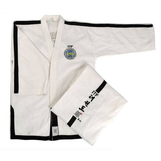 Hot -selling Qin Zong MY2101 high -quality Taekwondo ITF coach Taoism service uniform high -quality adult duct oblique pattern