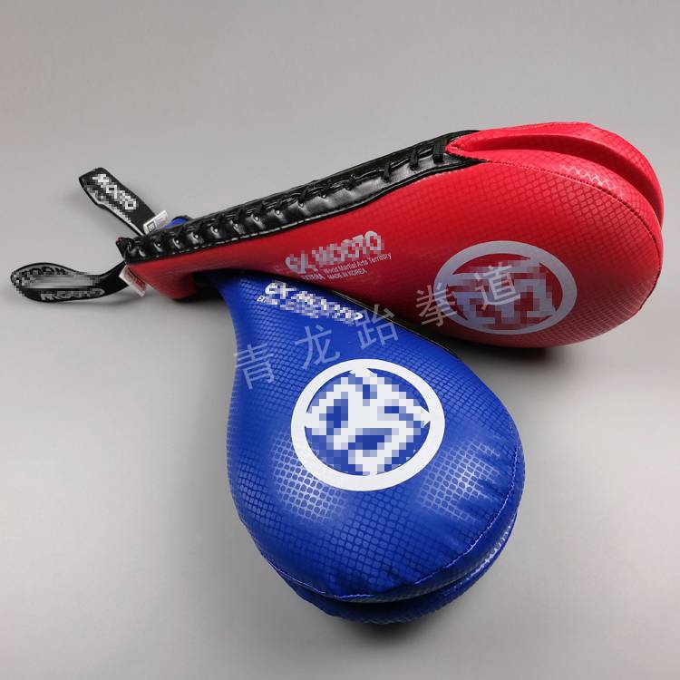 Taekwondo foot-targeting adult child range target double-leaved protective gear with red and thicker legs