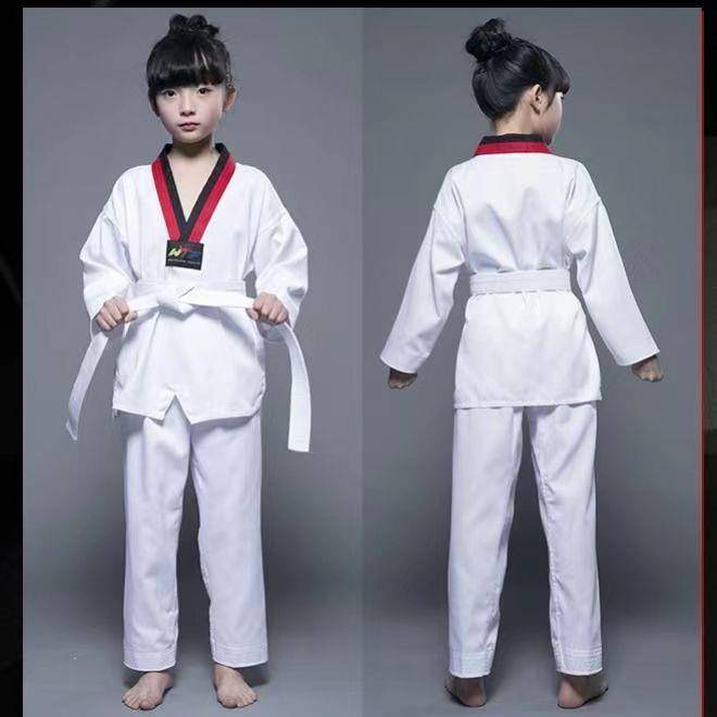 Factory Taekwondo clothing Children, adults, male and female long -sleeved short -sleeved training clothing beginners support printing words