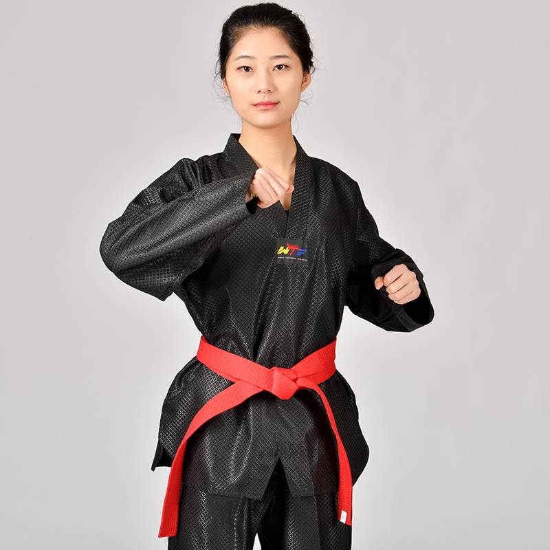 Tee boxing for children, full cotton long sleeves, black for men and women, red boxing suits, coaching suits
