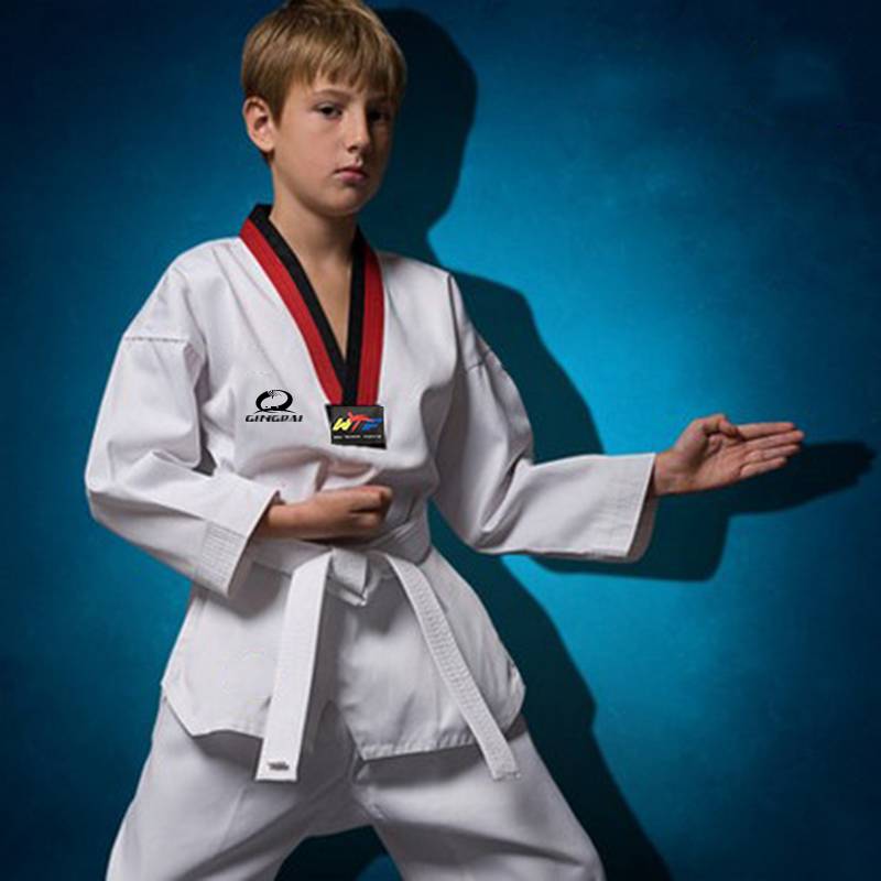 Those who are standing taekwondo clothing long -sleeved pure cotton roads and children and children adult training competitions are customized in spring, autumn and winter