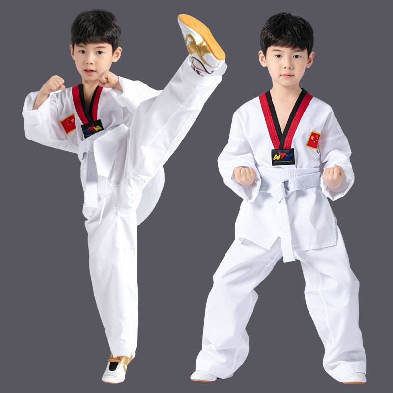 Tekwondo children ' s professional training for beginners, adult college students, male and female short-sleeved short-sleeved clothes customised