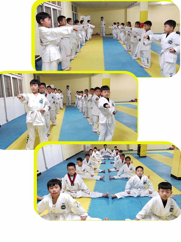 ITF Taekwondo Student Server Server Cotton Taoism Full Embroidery Children's Competition Training Special Sweat absorption and breathable