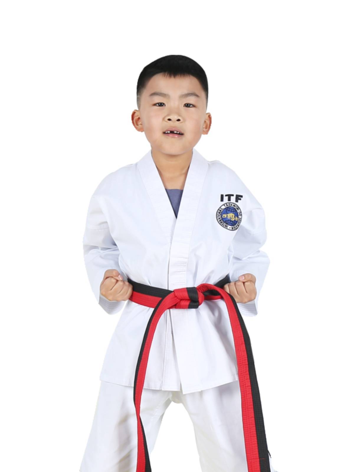 ITF Taekwondo Student Server Server Cotton Taoism Full Embroidery Children's Competition Training Special Sweat absorption and breathable