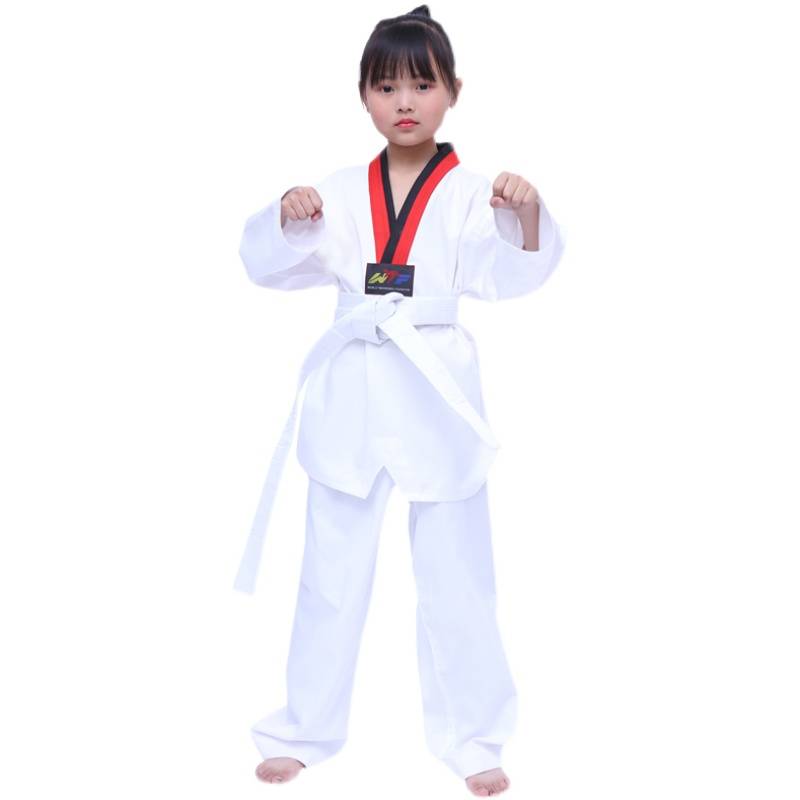 Pure cotton taekwondo clothing Children's training service Beginning adult adult adult college men and women long -sleeved professional road customization