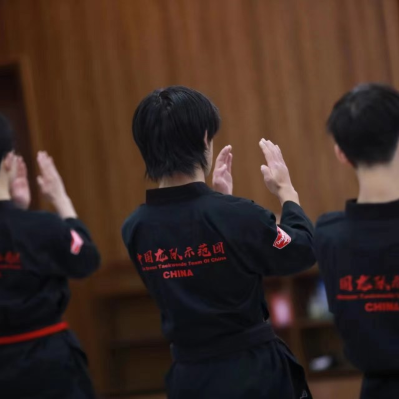 Chinese Dragon Team Taekwondo Demonstration Team Chief Sleeve Cascane Dragon Boxing Kids Coach Service Taekwondo Clothing