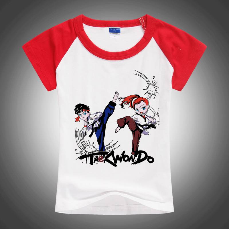 TAEKWONDO T-SHIRTS ARE DESIGNED FOR BOYS AND GIRLS WHO CAN USE SWEAT AND AIR DURING THE SUMMER