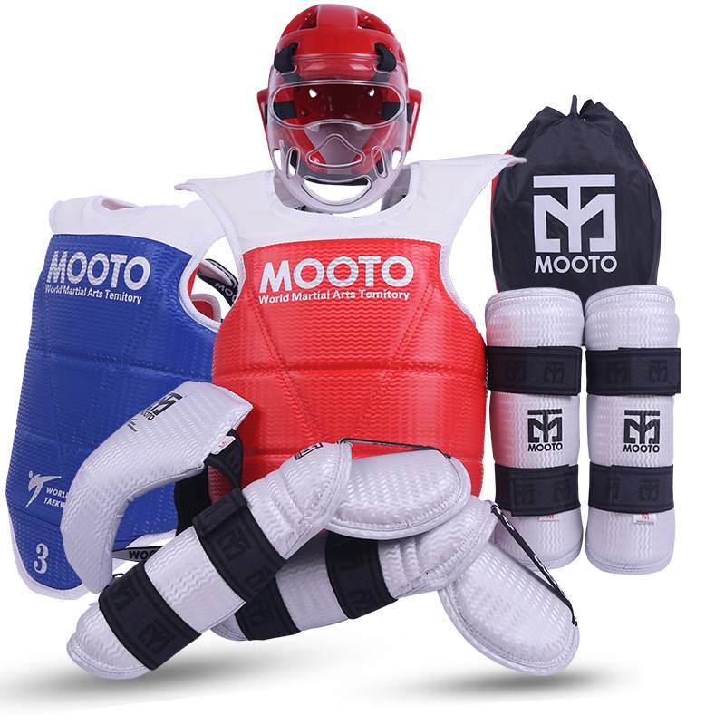 Water wave pattern taekwondo protective actual combat full set of thickened competition Taekwondo actual combat thick protective gear protection training