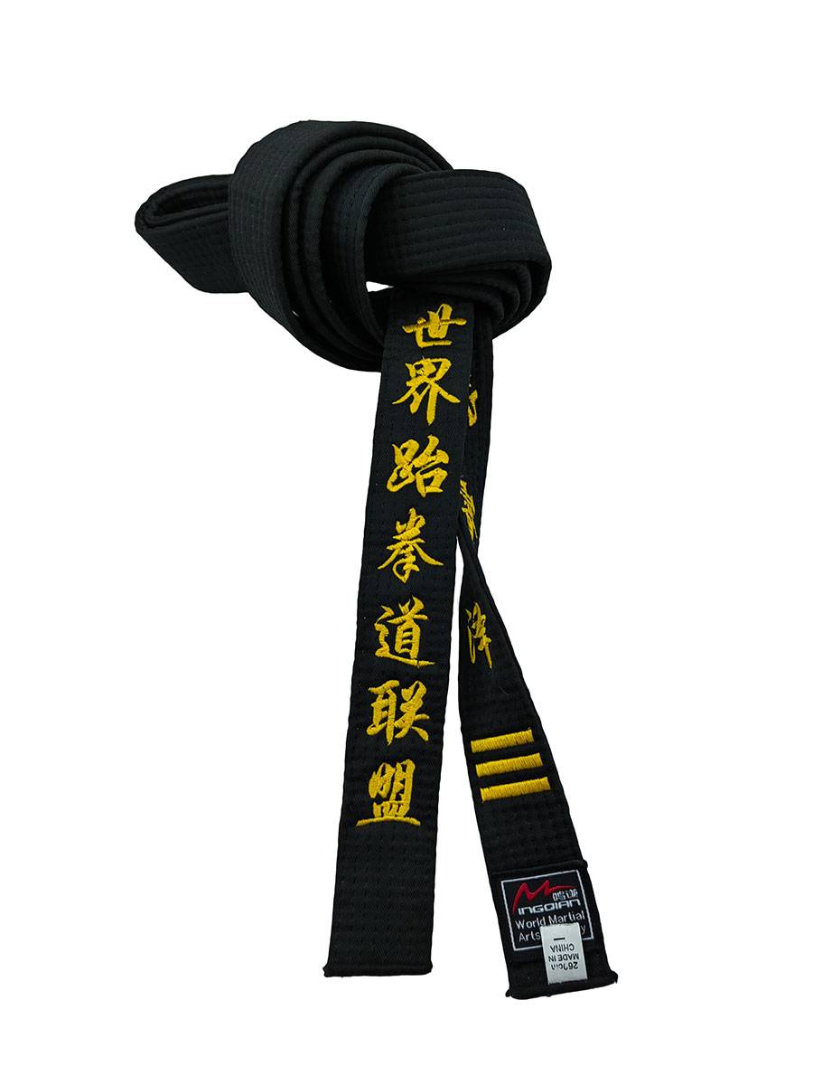 Embroidery China Taekwondo Association World Taekwondo Alliance Road with black belt children's students with embroidery name 4cm