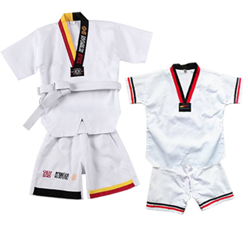 Short -sleeved Taekwondo clothing summer children's white pure cotton adult long -sleeved training pants male dozoa children's set customization