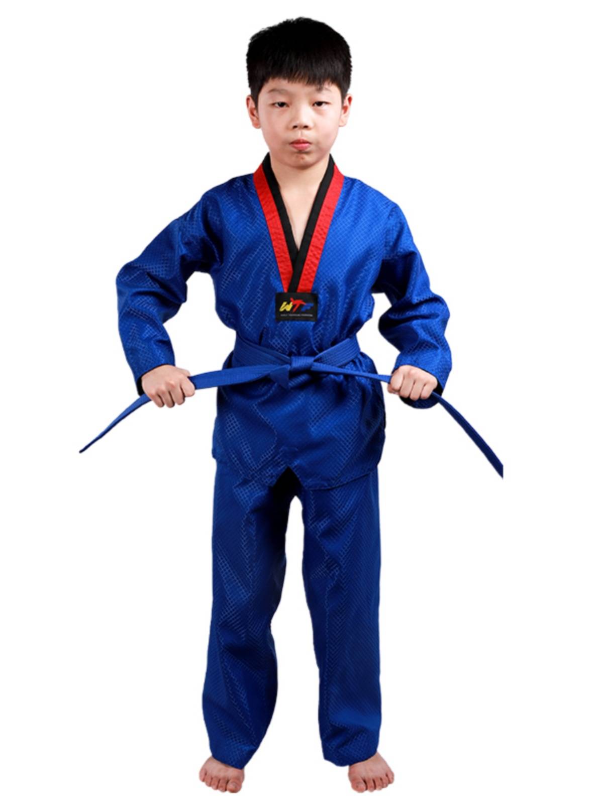Taekwondo for adult children, male and female beginners for black and blue long-sleeved coaches