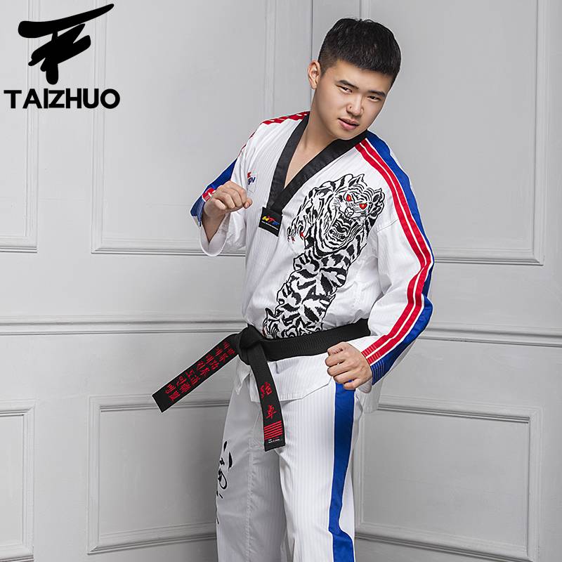 Tetre, eight-faced adult taekwondo suit, long-sleeved taekwondo costume, Tigers taekwondo trainer suit