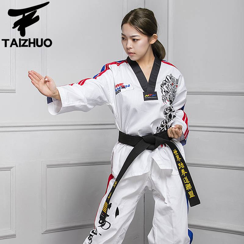 Tetre, eight-faced adult taekwondo suit, long-sleeved taekwondo costume, Tigers taekwondo trainer suit