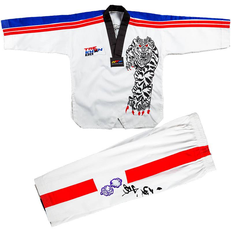 Tetre, eight-faced adult taekwondo suit, long-sleeved taekwondo costume, Tigers taekwondo trainer suit