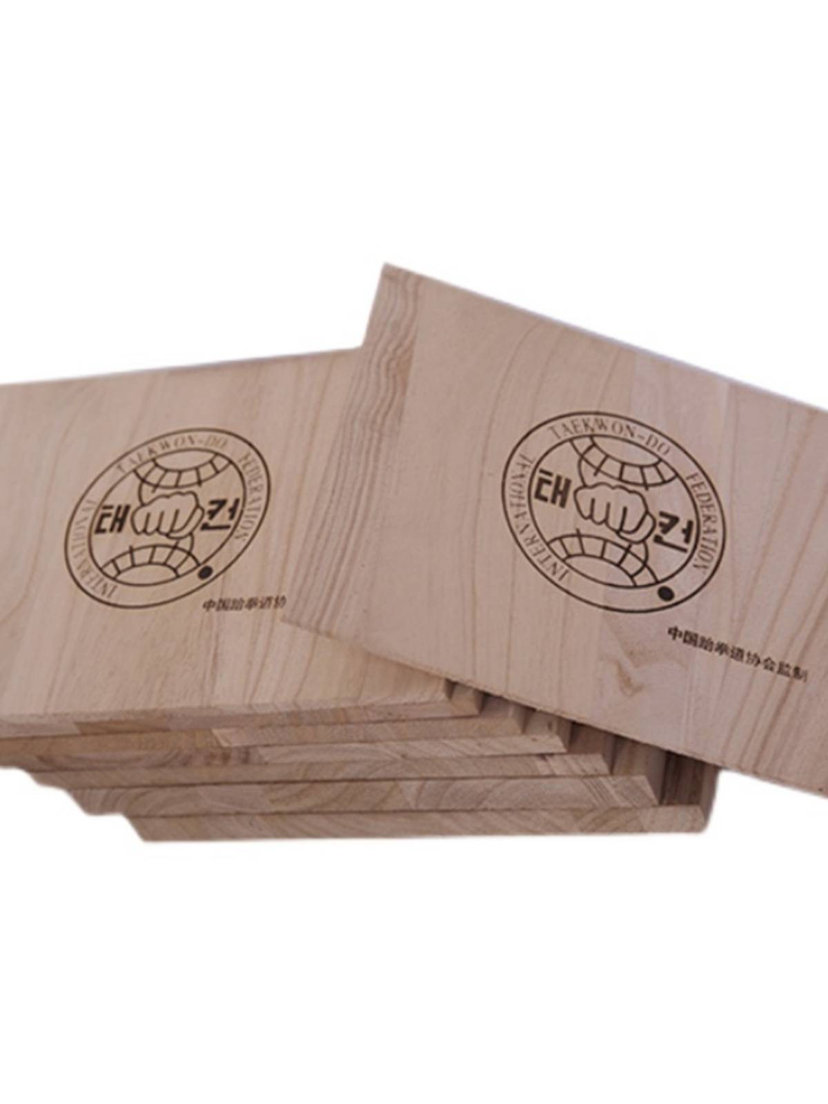 A wooden tablet exercise with wood stick children's exam boards for the training of woodboard breakers