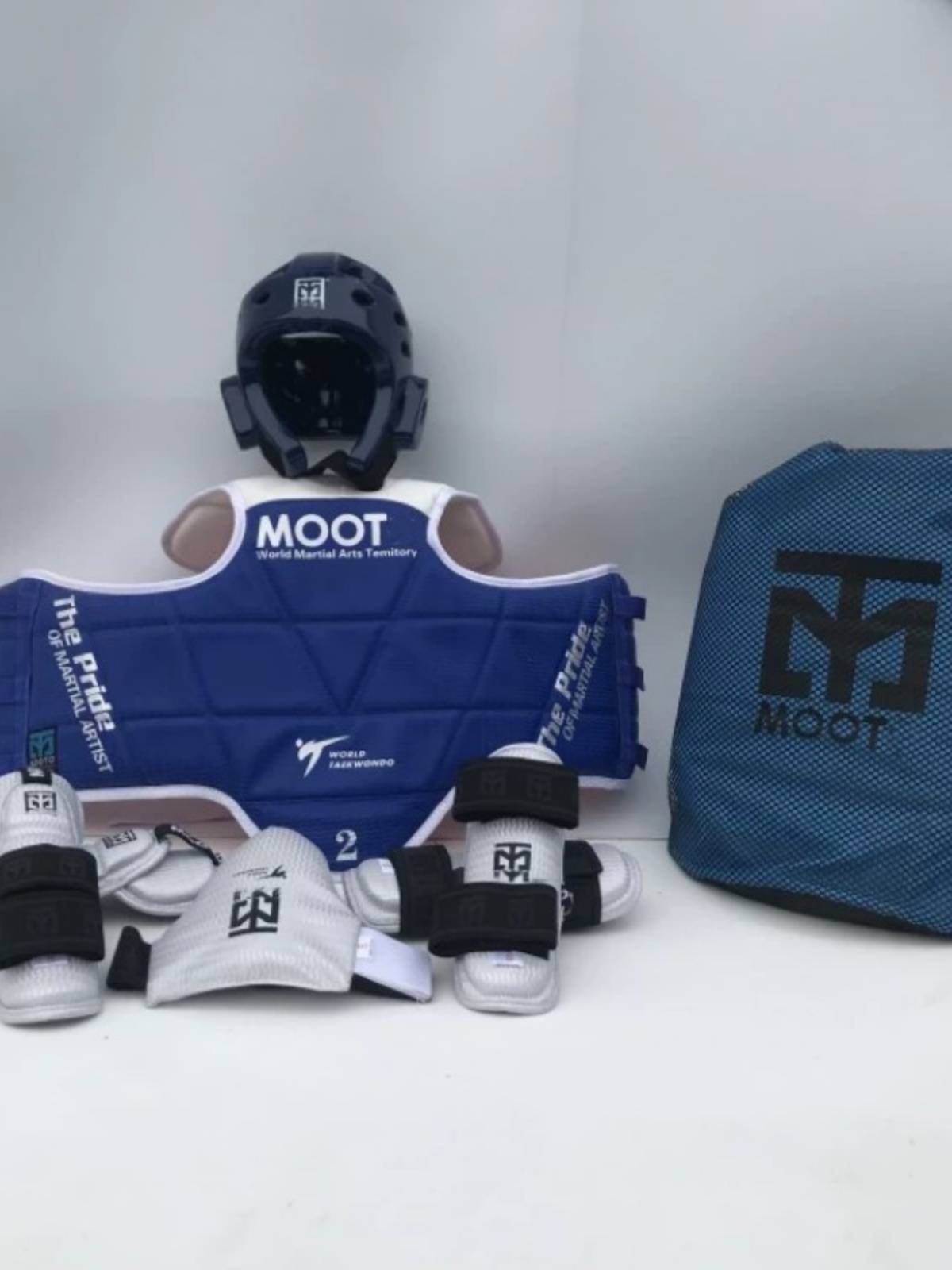 MOOT Taekwondo Protective Full Set Water Pattern Six -piece Set Eight -piece Mask Adult Children's Training Protector