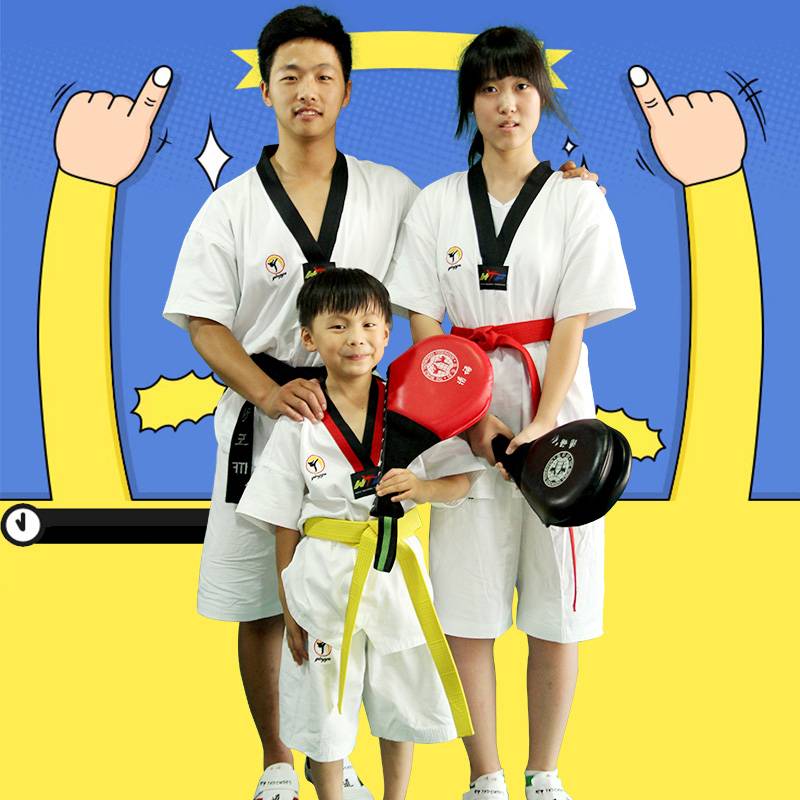Qingyu Quannu Taekwondo clothes Children's training service adult college student male and female beginners long short sleeves and doctrines in autumn and winter