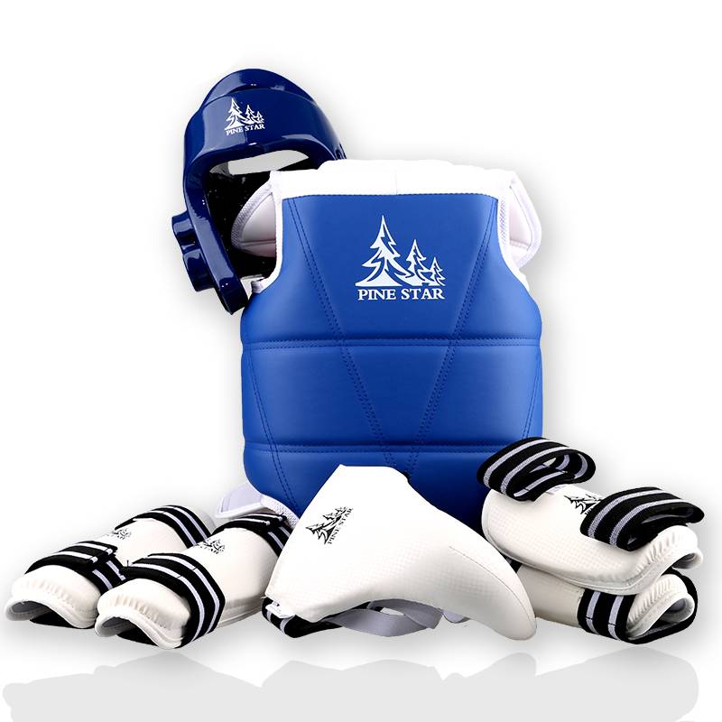Pinestar Taekwondo Protective Full Set Children's Adult Five Eight -piece Set Thicked Training Competition Actual Combat
