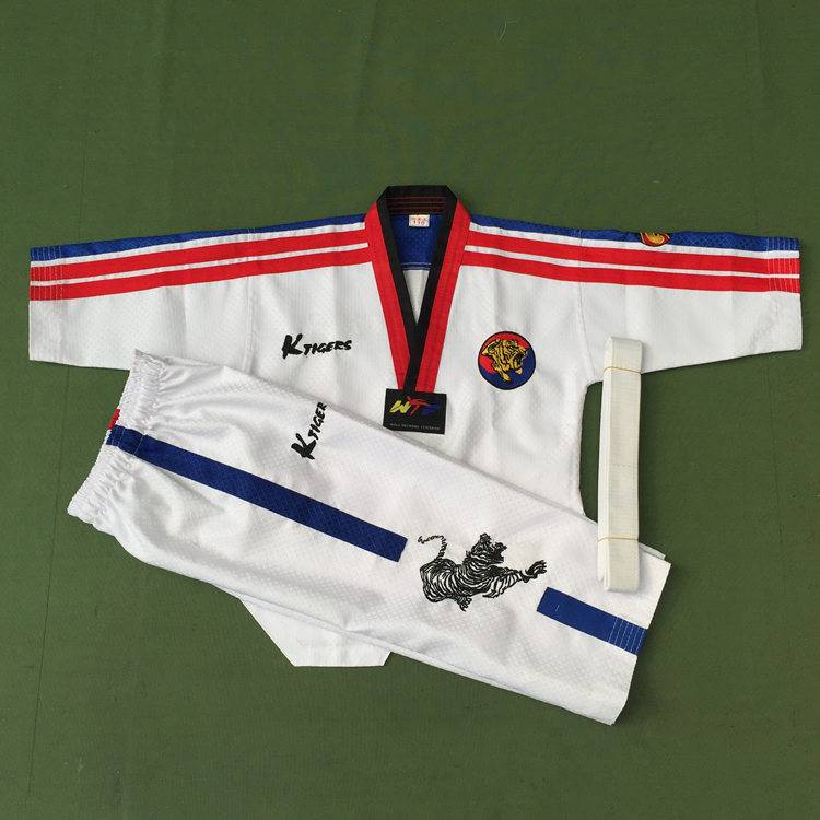 Custom Tiger Taekwondo Doctor Customized Children's Adult long -sleeved Taekwondo Taoism Embroidery Printing Manufacturer Direct Sales