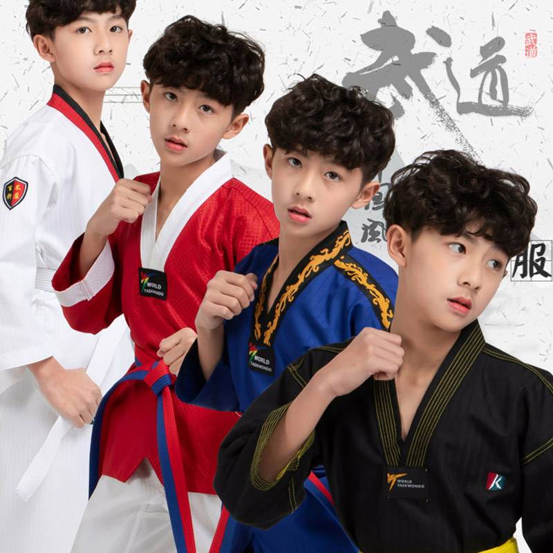 Spring and summer Children Taekwondo Training Performance Fashion Academy Student Taekwondo Beginner Correction Customization