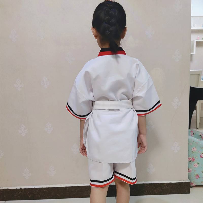 Taekwondo dress for adult children in pure cotton short sleeves and for men and women in summer taekwondo training