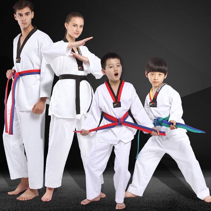 Professional Taekwondo clothing Children's men and women perform training clothing adult long short sleeves pure cotton spring autumn road customization