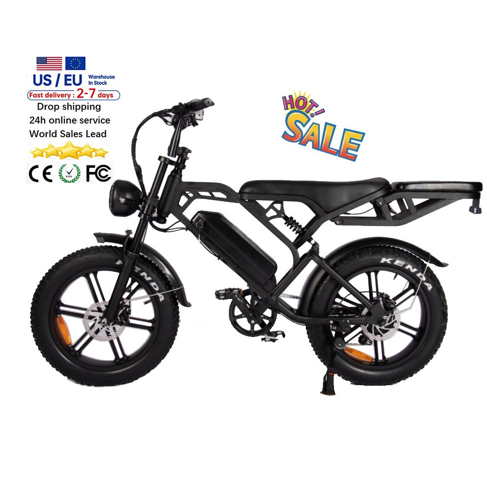 E bike EU warehouse V20 Pro fatbike 2 seat electric mountain bike off road bicycle electric bicycle 250W/500w/750w ebike