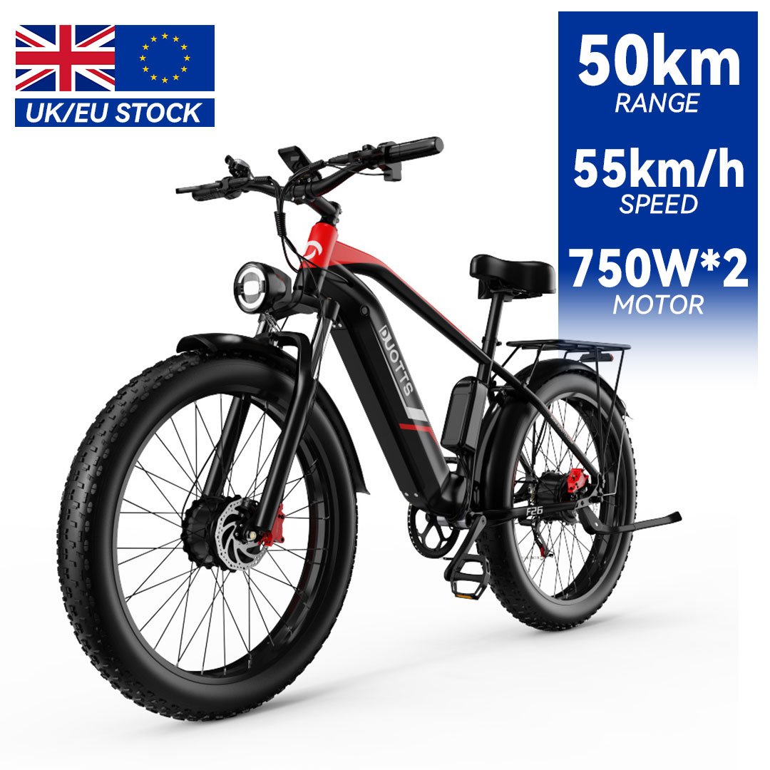 European Stock DUOTTS f26-inch City Electric Bike EBike, 750W 20AH Integrated Li-ion Battery battery, aluminum