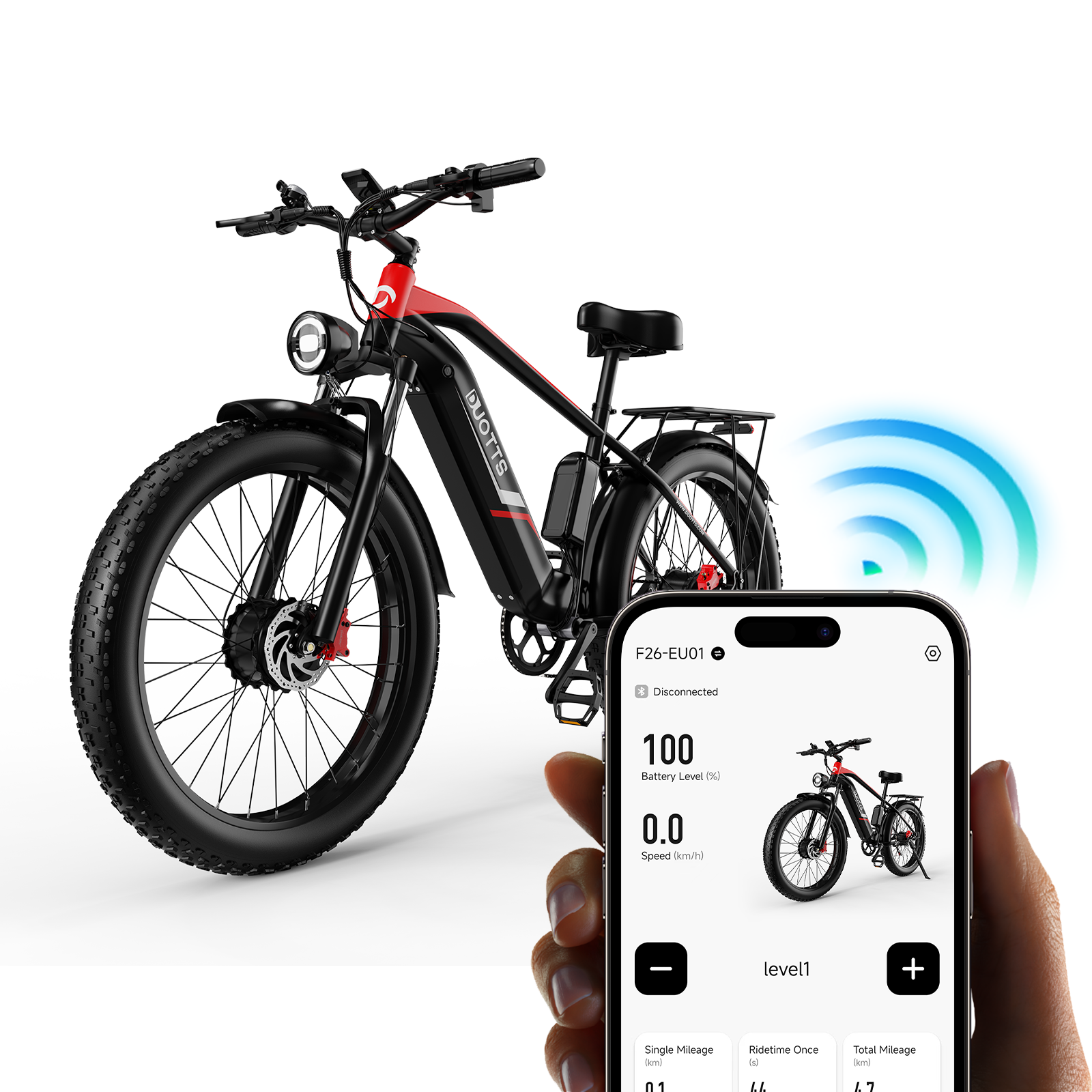 European Stock DUOTTS f26-inch City Electric Bike EBike, 750W 20AH Integrated Li-ion Battery battery, aluminum