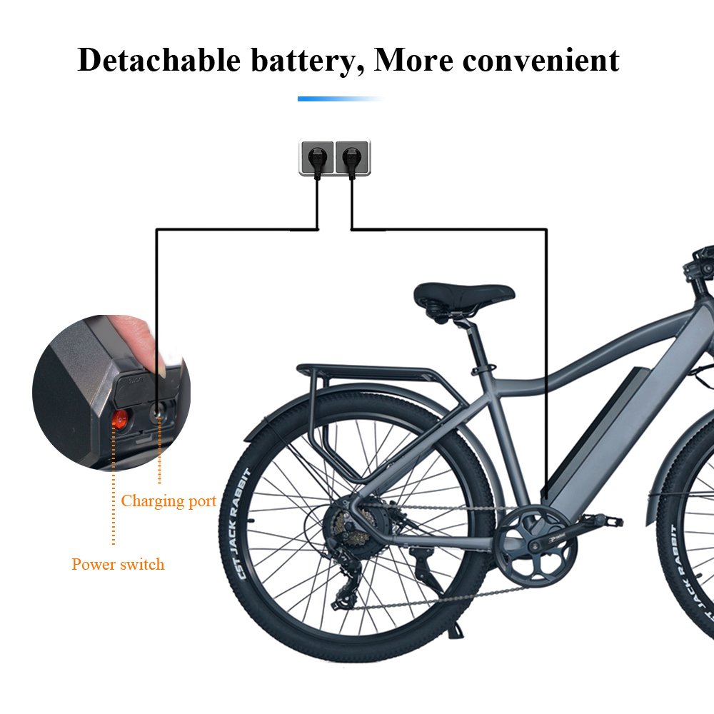 EU High quality Aluminum alloy 5 gears men electric bicycle 500 W 750W 26 /27.5 inch tyre electric bike with rear seat /fenders